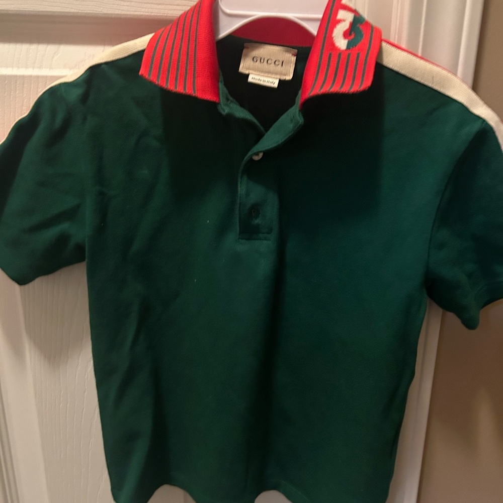 Gucci Kids Polo with Red Collar
